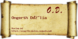 Ongerth Délia névjegykártya